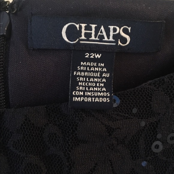 Chaps Navy Gathered Lace & Sequin Sheath Dress 22W - Picture 3 of 8